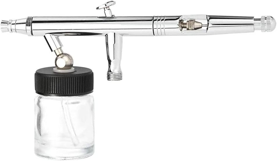 ABEST New 10PCS Airbrush Air Brush Glass Bottle Jar 22CC / Standard Suction Lid Empty 3/4 Ounce (22cc) Glass Jar Bottles with 30° Down Angle Adaptor Lid Assembly