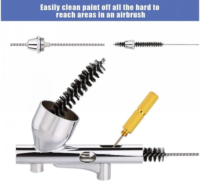 JOYABEST Multi-Purpose AirbrushCleaning Pot Airbrush Washing kit,with 5 Cleaning Needles + 5 Nylon Brushes + 1 Repair Tool for Removing Nozzle Paint, Dirt