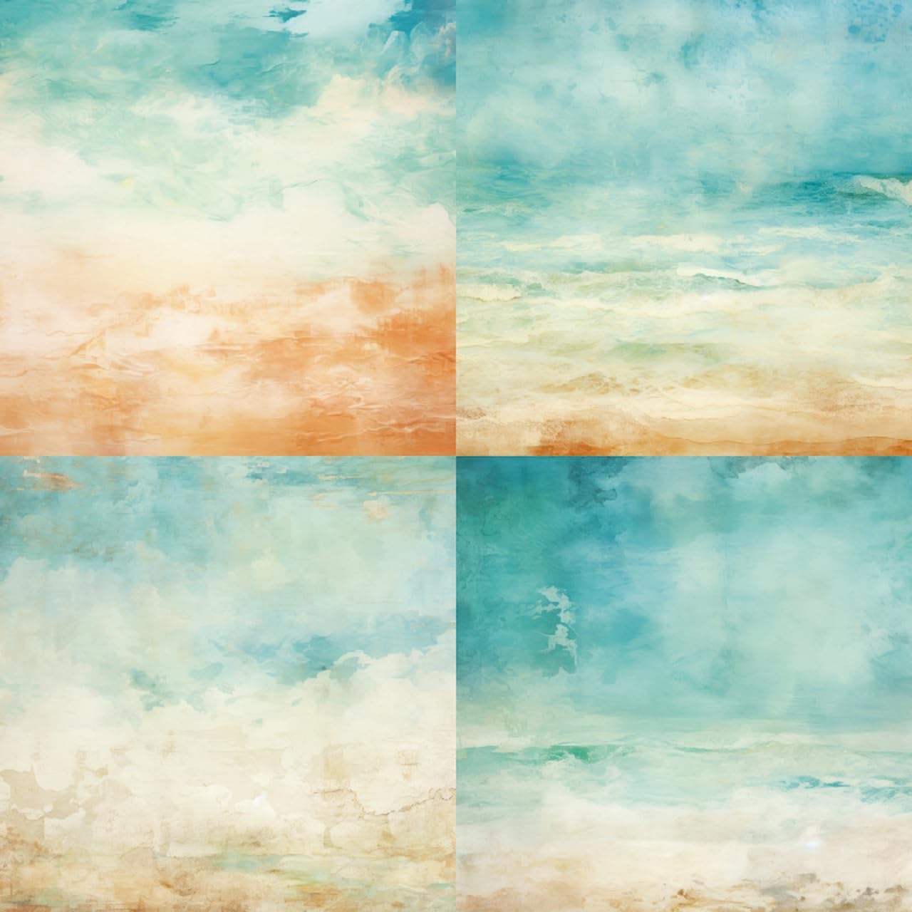Scrapbook Paper Pad 6x6 Craft Paper Single-Sided Watercolor Seaside Background Beach Ocean Theme, Wedding, Birthday Party Decoration Sheets 24