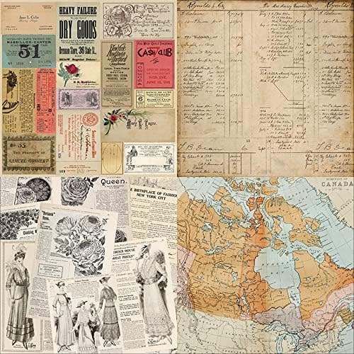 Scrapbook Paper Pad 6x6 Antique Maps Designs, Single-Sided Decoupage Sheets, Colorful Cardstock for Scrapbooking, DIY Background, Cardmaking, Junk Journal Crafts – 24 Pcs