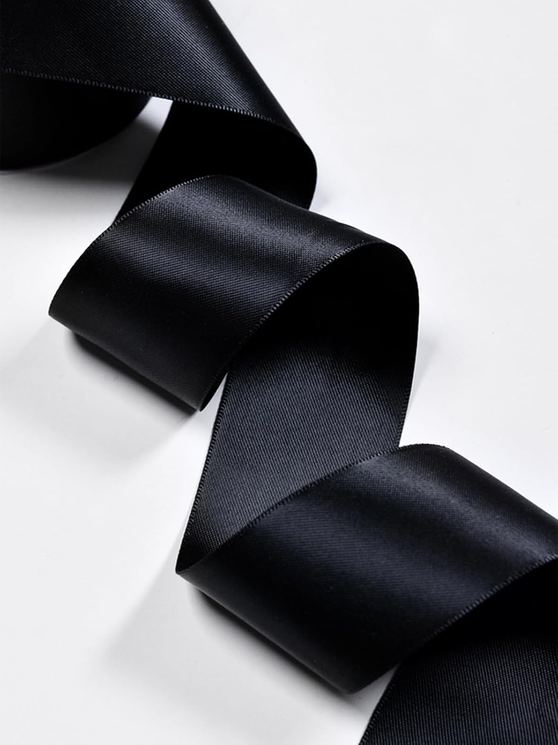 1-1/2" x 100 Yards Black Polyester Satin Ribbon Single Faced Fabric Ribbons for Eternal Roses, Flower Bouquets, Gift Wrapping, Crafts, Bridal Shower, Wedding Decor