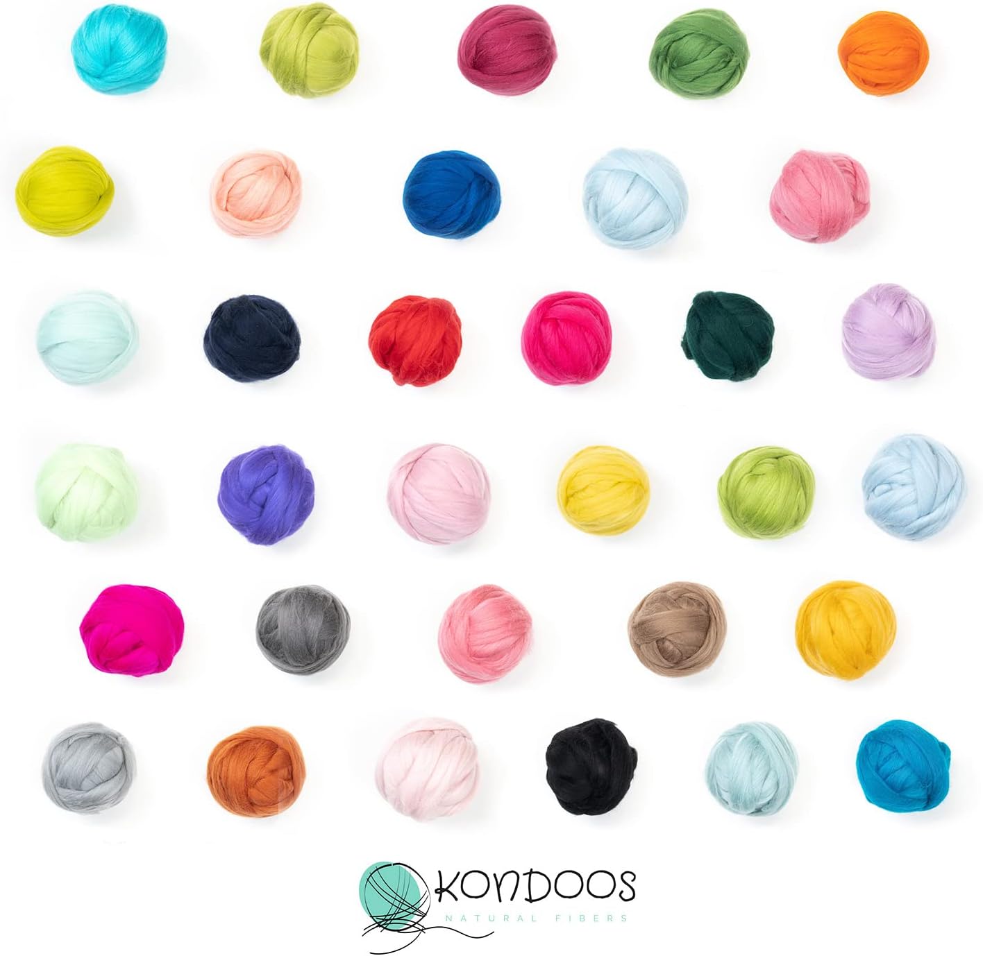Kondoos Colored Natural Wool roving, 8 OZ. Best Wool for Needle Felting, Wet Felting, handcrafts and Spinning. (Cyan)