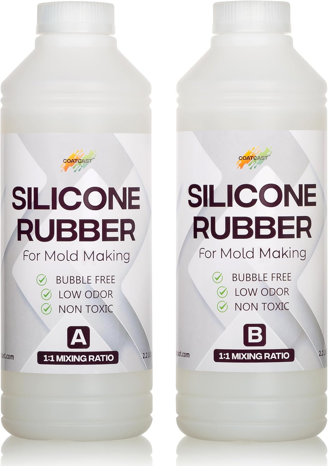 Silicone Rubber Kit 18A for DIY Mold Making (35.2 oz) - Super Elastic, Translucent, Fast Cure, Non-Toxic, 1:1 Ratio Liquid Silicone for Resin and 3D Molds (2.2 Pounds)