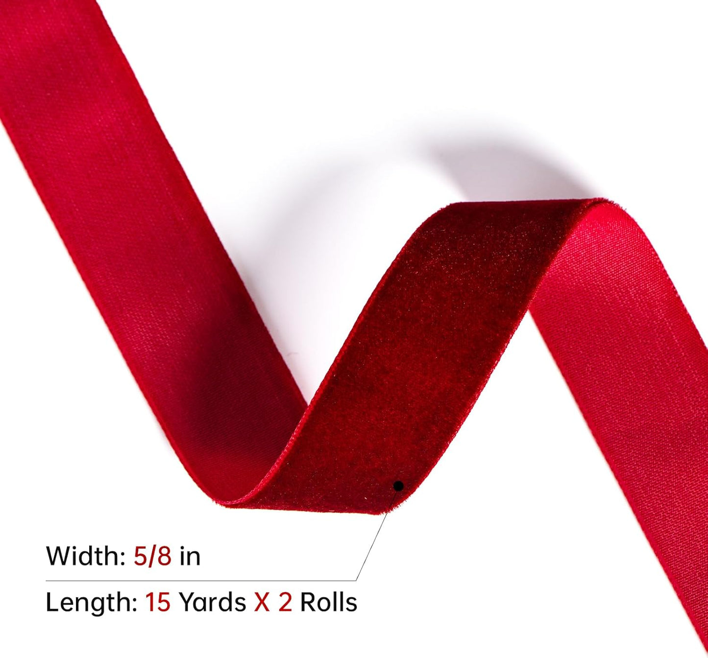 Pink Velvet Ribbon 5/8'' 2 Rolls Total 30 Yards, Use for Gift Wrapping, Christmas Tree, Wreath Decoration, DIY Crafts (Pink, Light Pink)