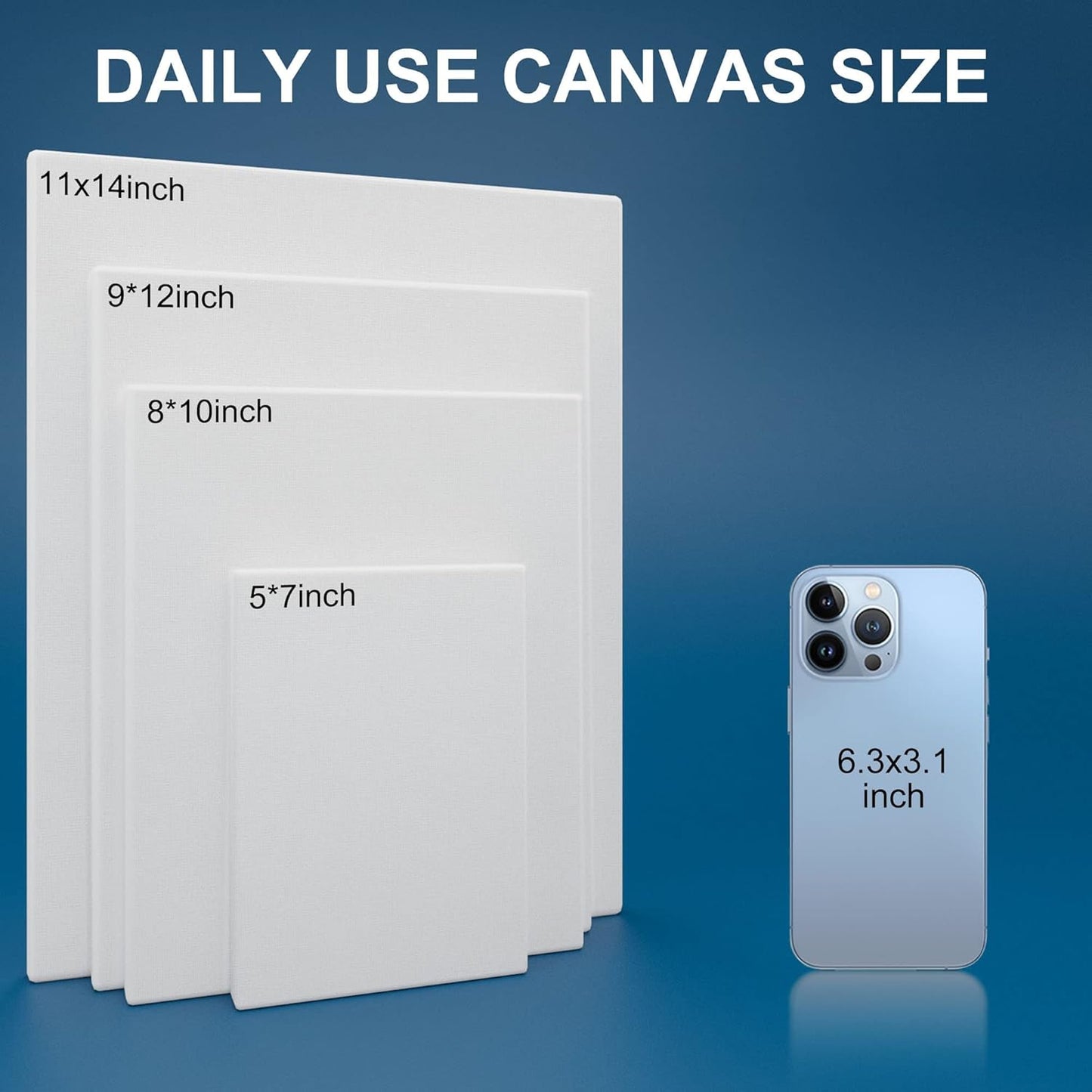 Stretched Canvases for Painting 8x10 Inch 2-Pack, 10 oz Triple Primed Acid-Free 100% Cotton Blank Canvas, Art Canvases for Oil Paint Acrylics Pouring & Wet Art Media, Pour Painting