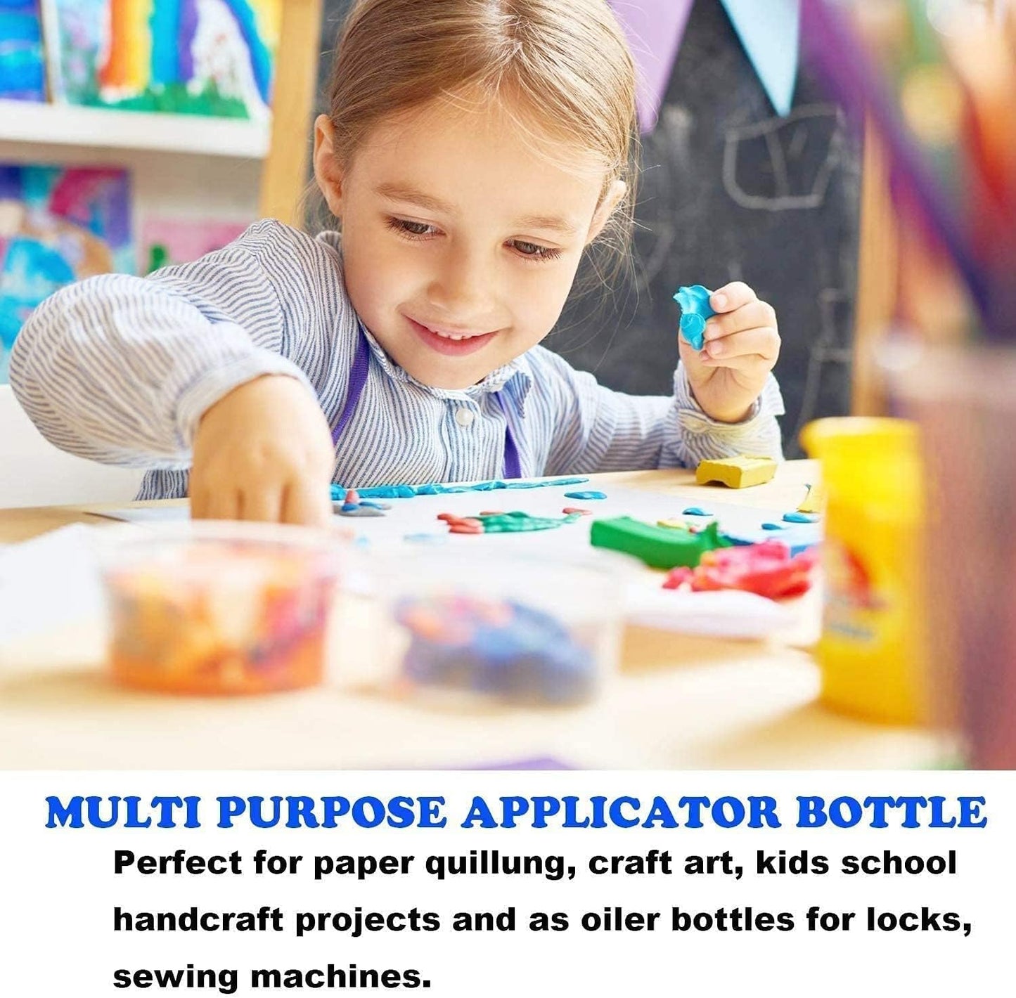 12 Pcs 2 Ounce Needle Tip Glue Bottle 60 mL Plastic Dropper Bottles Multicolor lid with 2 Pcs Mini Funnel for Small Gluing Projects, Paper Quilling DIY Craft, Acrylic Painting