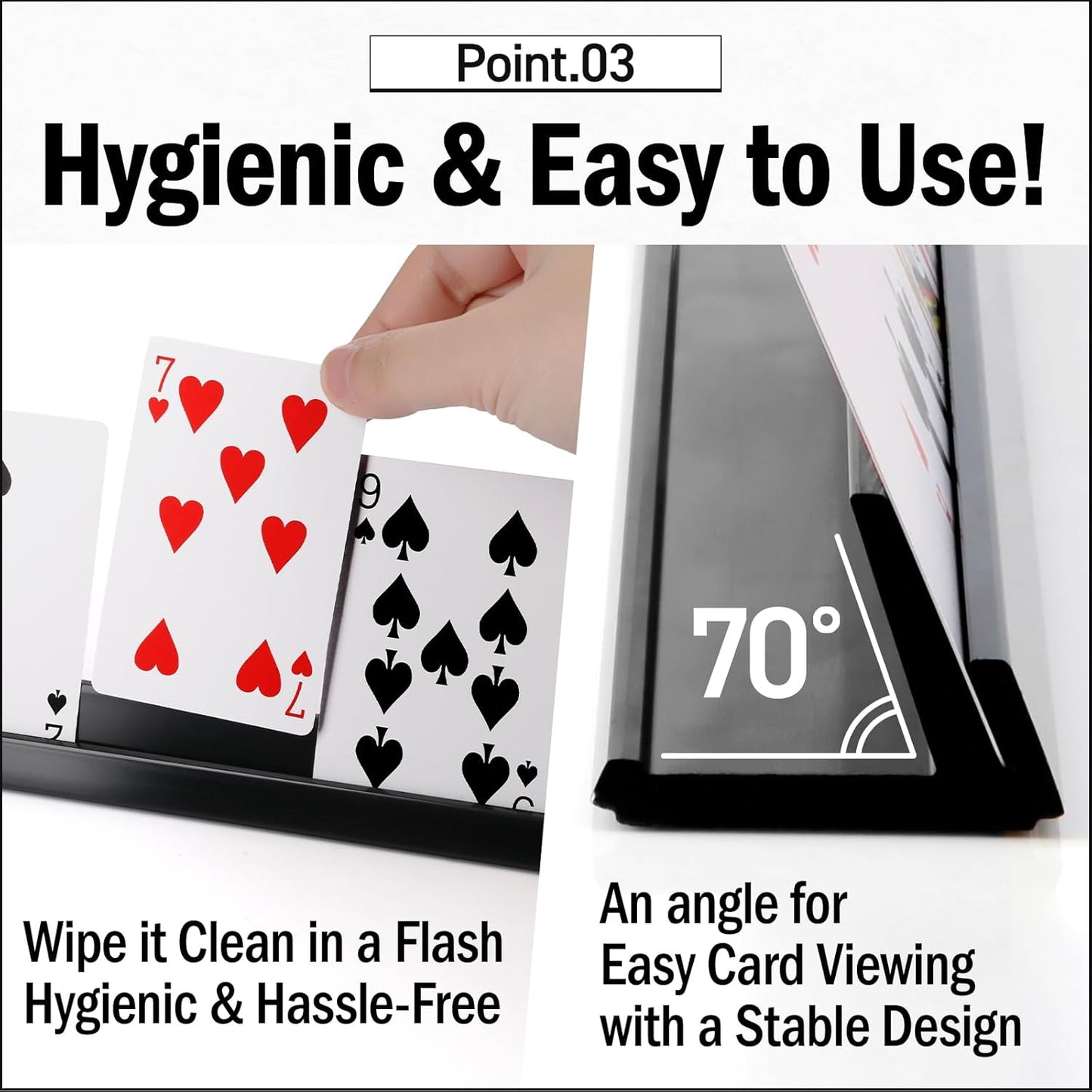 Lightweight Non-Slip Card Holder Stand – Set of 2, 13.4 Inches – Made in Japan for Card Games and TCG, Anti-Skid Base (2 Pack-Black)