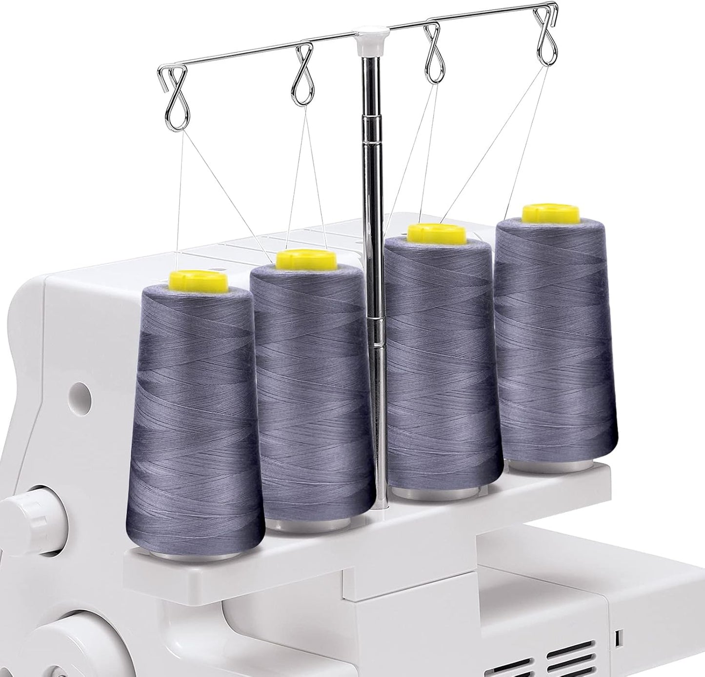 Tortoise 4 Cones of 3000 Yards Each Spool Thread for All Purpose, Quilting, Serger, Overlock Sewing Machines - 100% Polyester - Iron Grey