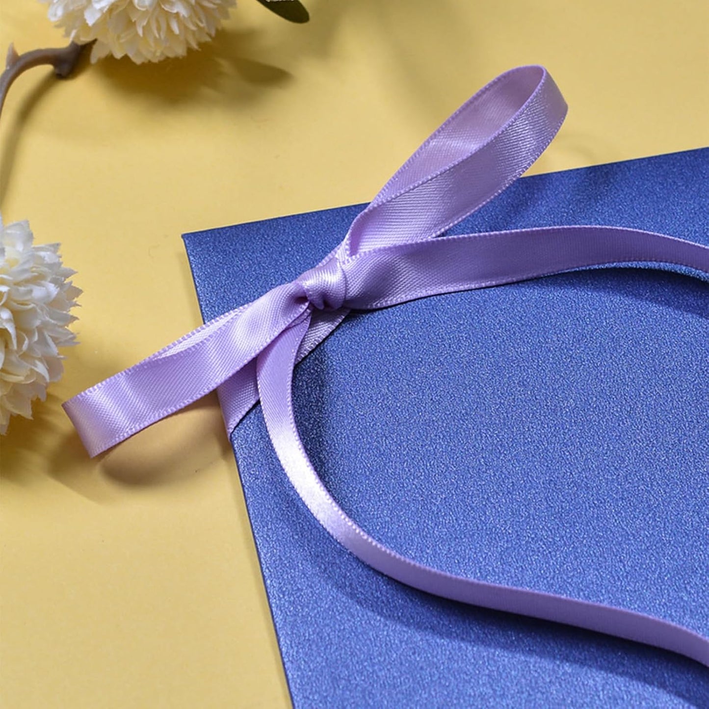 3/8" x 100 Yards Light Lilac Polyester Satin Ribbon Single Faced Bulk Fabric Ribbons for Gift Wrapping, Crafting and DIY Projects, Scrapbooking, Bows and Card Making