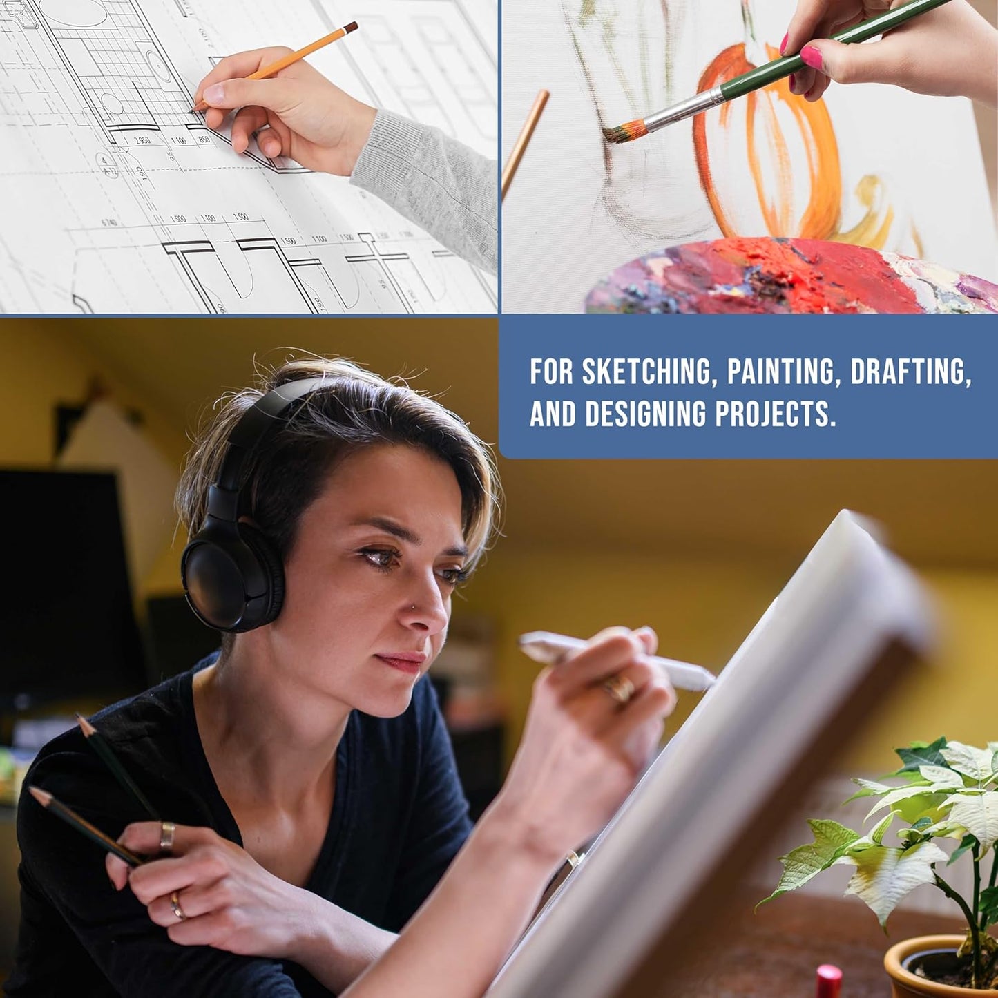 U.S. Art Supply Large 18-1/2" x 14-1/8" (A3) Adjustable Wood Art Drawing Board - 6 Angles, Beechwood Construction, Pencil Ledge - Perfect for Designing, Drafting, Sketching & Architecture Work