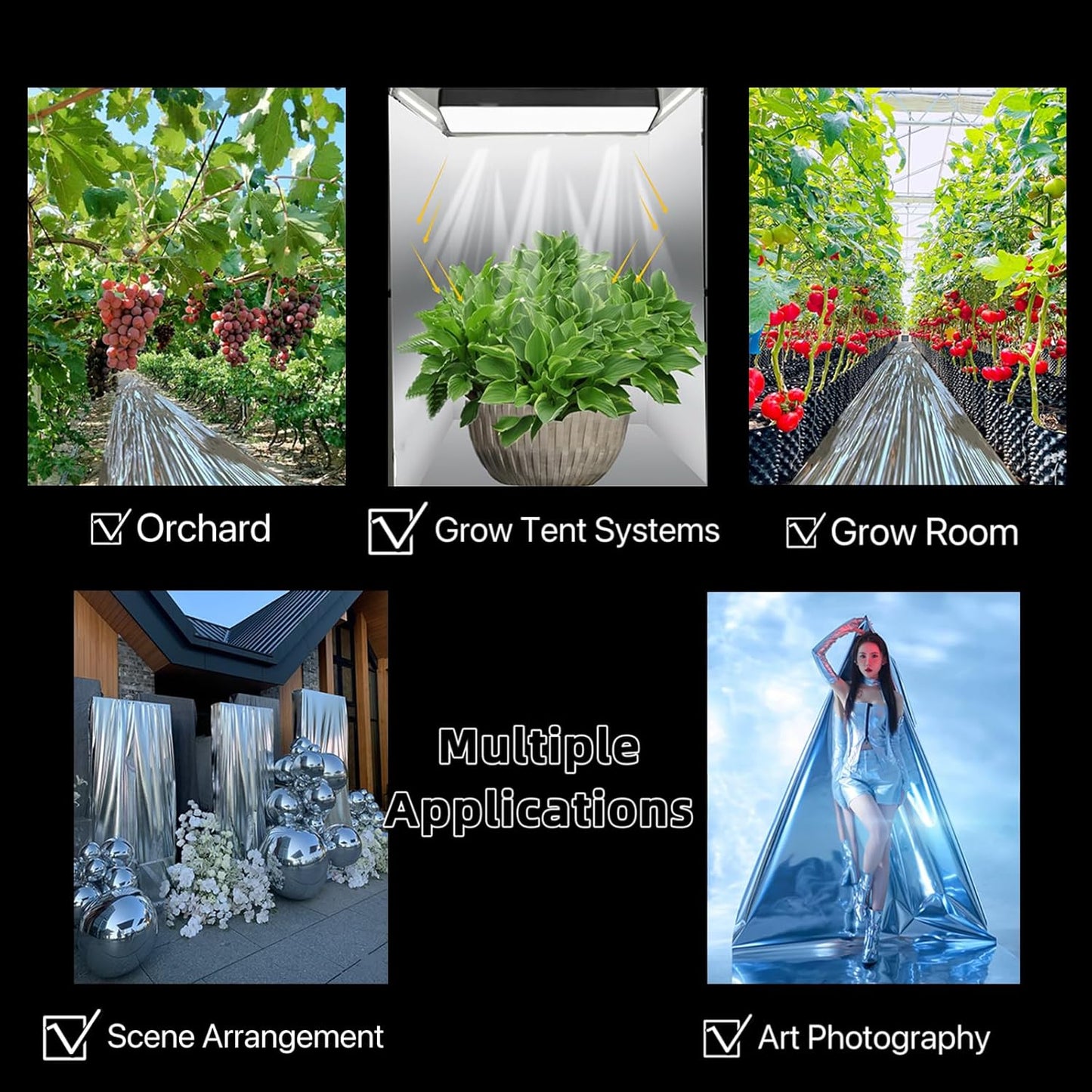 Highly Reflective Mylar Film Roll 4FT x 120FT, 2 Mil Silver,for Outdoor Indoor Grow,Room Decoration,Scene Arrangement, Art Photography