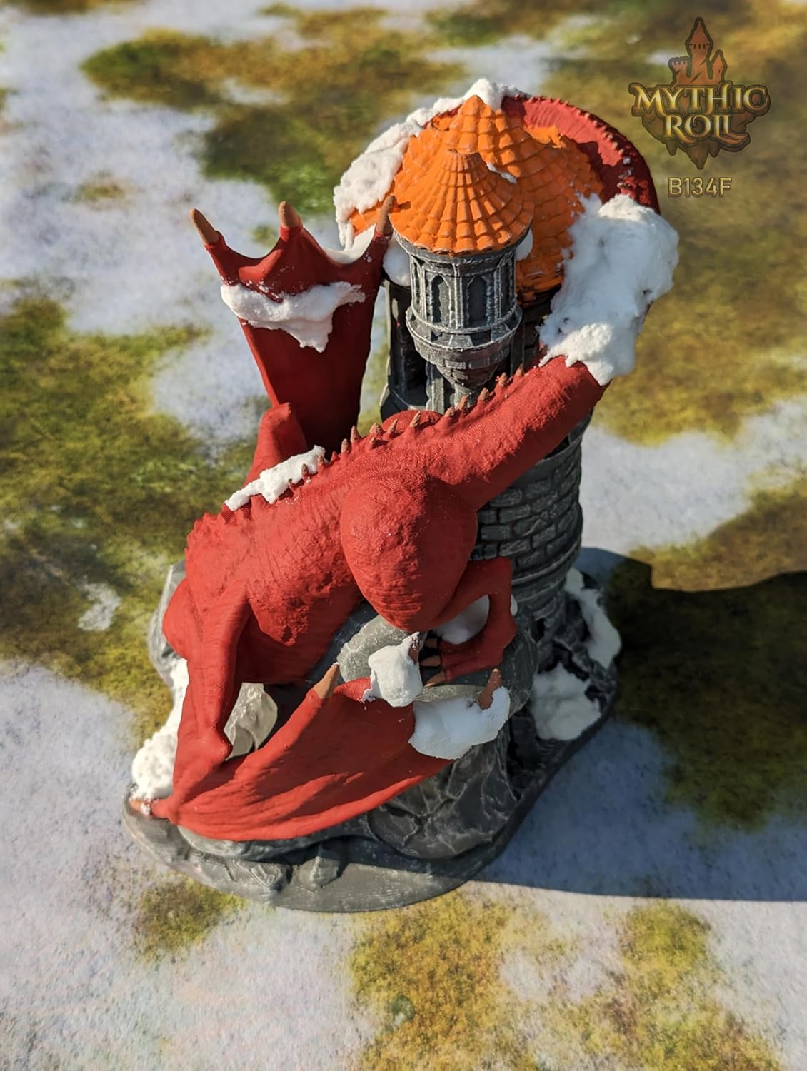 Dragon 3D Printed Dice Tower - Mythic Roll Collection - Unchained Games - Ascend to New Heights with your Rolls! (11.) Red)
