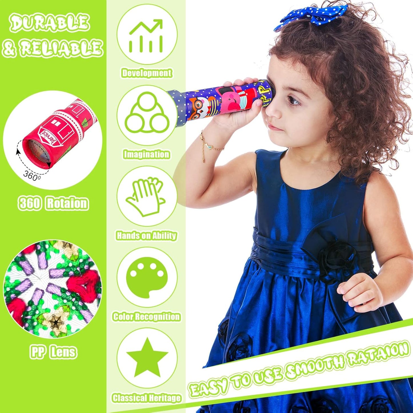 60 Pcs Classic Kaleidoscope Educational Kaleidoscope Toy Return Gift Vintage Educational Toys Party Bag Fillers School Classroom Prizes for Adult Teen Party Carnival Prize, Random Style (Bright Style)