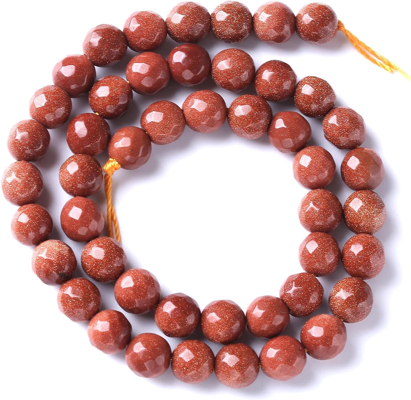 45pcs 8mm Natural Gold Sandstone Beads Faceted Stone Energy Healing Beads for Jewelry MakingDIY Bracelet Necklace Accessories 15" (8mm, Faceted Gold Sandstone)