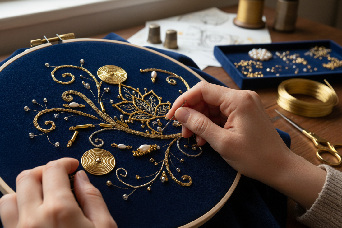 Goldwork Embroidery: Master the Art of Metallic Thread Stitching