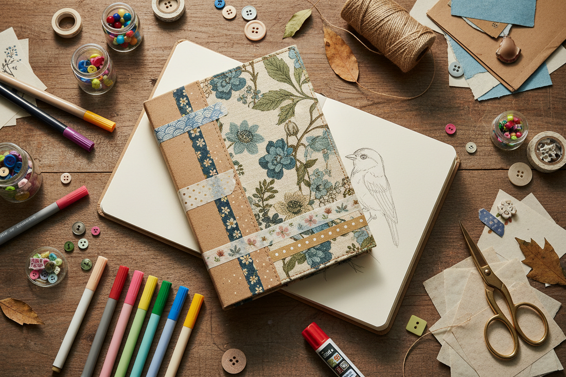 How to Make Beautiful Sketchbook Covers from Upcycled Materials