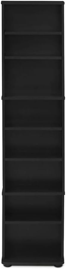 Pemberly Row Engineered Wood Space Saving Multimedia Storage Tower in Espresso