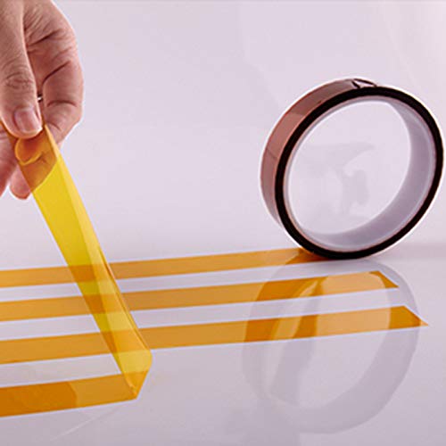 EQUTY BAYMERS 2 Rolls 13mm X 33m 108ft Heat Tape,Adhesive Heat Resistant/Transfer Tape, Heat Vinyl Thermal Sublimation Press Tape,No Residue,Electronics,Soldering,Protecting Circuit Board