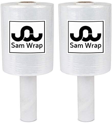 (R) Stretch Wrap 5" x 1000' Roll With Handle, 80 Gauge Extra Thick Durable Self-Adhering Plastic Wrap for Moving, Packing Wrap Industrial Strength, Clear Plastic Pallet Shrink (2 Pack)