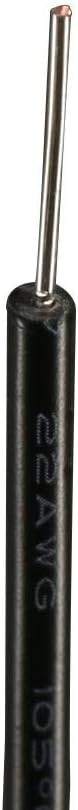 BNTECHGO 22 Gauge PVC 1007 Solid Electric Wire Black 100 ft 22 AWG 1007 Hook Up Tinned Copper Wire