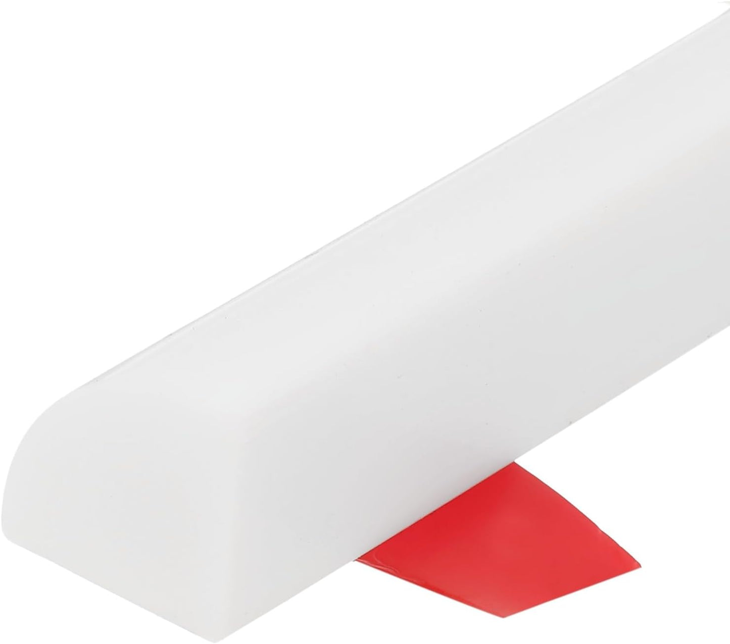 uxcell 236 Inch Flexible Quarter Round Molding Silicone Peel and Stick Trim Self Adhesive Shower Water Barrier for Corner Decor Bathroom Kitchen, White