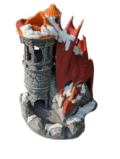 Dragon 3D Printed Dice Tower - Mythic Roll Collection - Unchained Games - Ascend to New Heights with your Rolls! (09.) Pink)