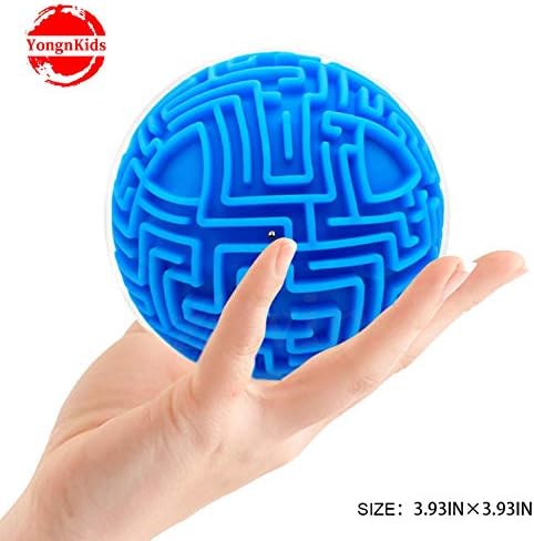 YongnKids Amaze 3D Memory Sequential Maze Ball Puzzle Toy Gifts for Kids Adults - Challenges Game Lover Tiny Balls Brain Teasers Game (Blue)