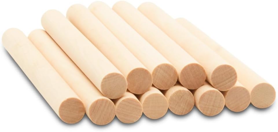 Dowel Rods Wood Sticks Wooden Dowel Rods - 1/2 x 6 Inch Unfinished Hardwood Sticks - for Crafts and DIYers - 100 Pieces by Woodpeckers