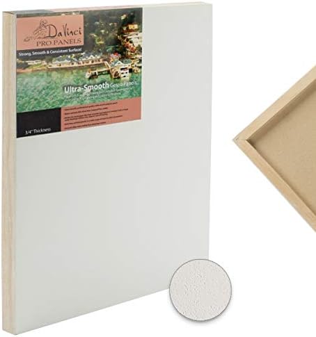 DaVinci Wood Panel Pro Ultra Smooth Gesso Panels 3/4 inch Panel (Single) 3x9 inch - 12 Pack