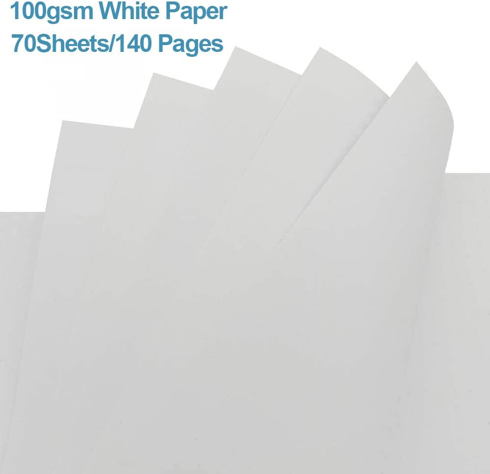 (3-Pack) A5 Blank Notebook - 70 Sheets/140 Pages Per Blank Paper Notebook, 100 GSM Thick White Paper, 5.8" x 8.3" Spiral Blank Journal, Flowers