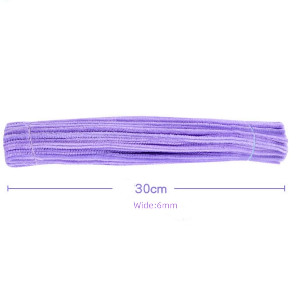 300 Pieces Pipe Cleaners Chenille Stem, 3 Pastel Candy Color Pipe Cleaners Set for Pipe Cleaners DIY Arts Crafts Decorations, Chenille Stems Pipe Cleaners (Purple)