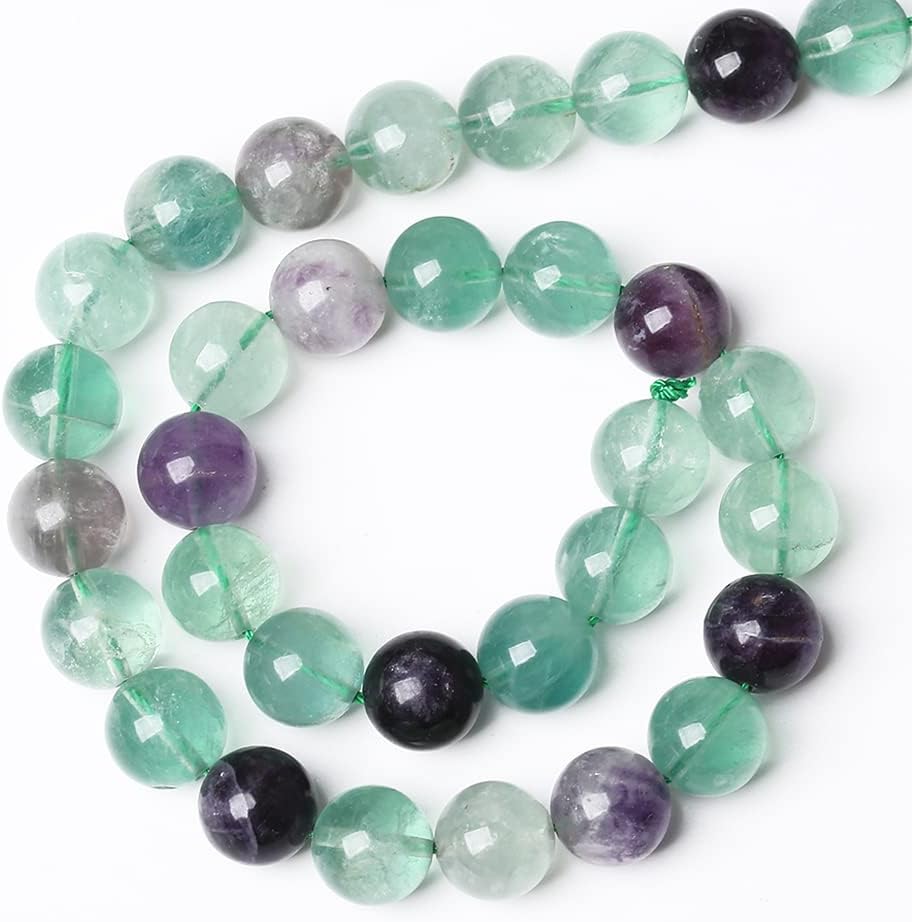 90pcs 4mm Natural Stone Beads Fluorite Gemstone Round Loose Beads for Jewelry Making DIY Bracelet Necklace 15"(Green Fluorite, 4mm)
