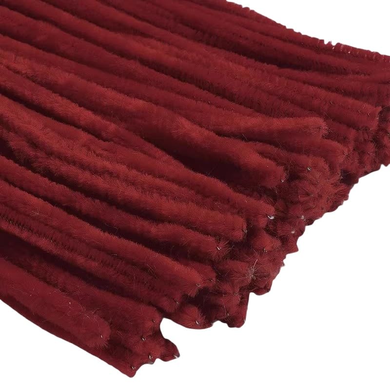300 Pieces Pipe Cleaners Chenille Stem, 3 Burgundy Red Color Pipe Cleaners Set for Christmas Pipe Cleaners DIY Arts Crafts Decorations, Chenille Stems Pipe Cleaners (Burgundy)