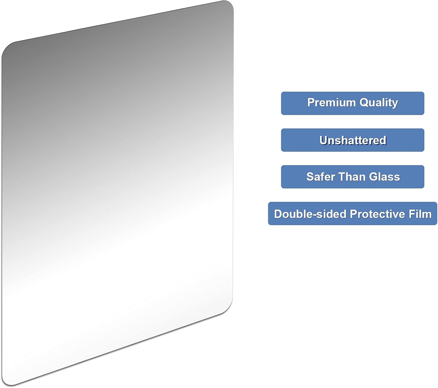Marsui 100 Pieces Shatter Proof Plastic Mirror Craft 4 x 6 Inch Small Mirror Tiles Bulk with Soft Round Corners Double Sided Protective Film Reflector Sheets Art Craft Supply for Bathroom Home Decor