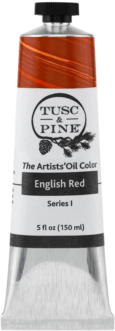 Tusc & Pine Artist Oil Paint - English Red, 150 ml, Non-Yellowing, Rich & Creamy Consistency, Maximum Pigment Load, Small Batch Milled Oil Paints Made in the USA for Professional Artists
