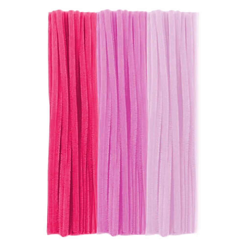 300 Pieces Pipe Cleaners Chenille Stem, 3 Pastel Candy Color Pipe Cleaners Set for Pipe Cleaners DIY Arts Crafts Decorations, Chenille Stems Pipe Cleaners (Pink)