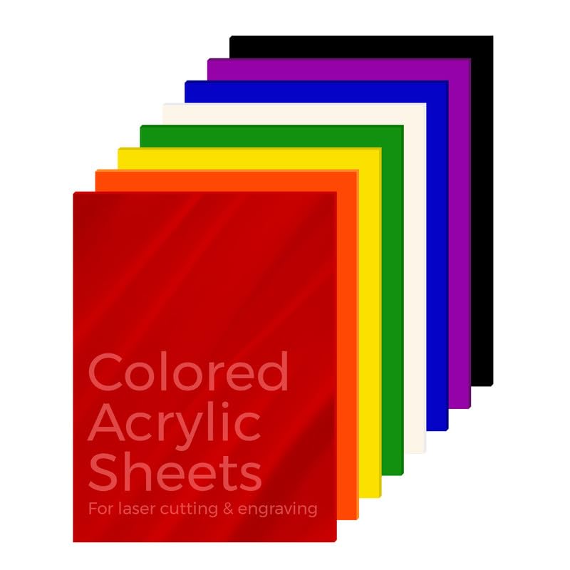 KastLite Colored Acrylic Sheets Nominal 12" x 12" - Plastic Sheet Easy to Cut, Saw, Shape, Laser Cut - Ideal for Arts & Crafts & DIY Projects- Durable, Lightweight, Scratch Resistant - Red 2 Pack