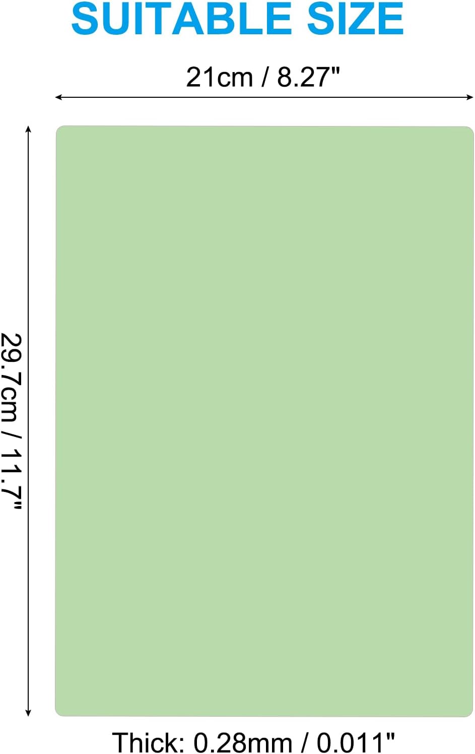 PATIKIL A4 Size Guided Reading Sheet, 5pcs Correction Lighting Gel Filter Colored Overlay Transparent Color Film for Classroom Photo Studio, Grass Green