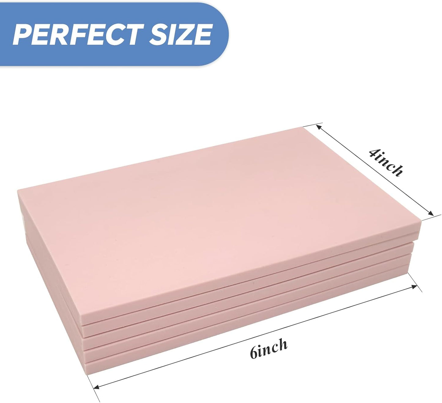 5 Pack 4"x6" Pale Pink Rubber Stamp Carving Blocks Pink Rubber Carving Blocks Linoleum Block for Stamp Maker Printmaking Supplies
