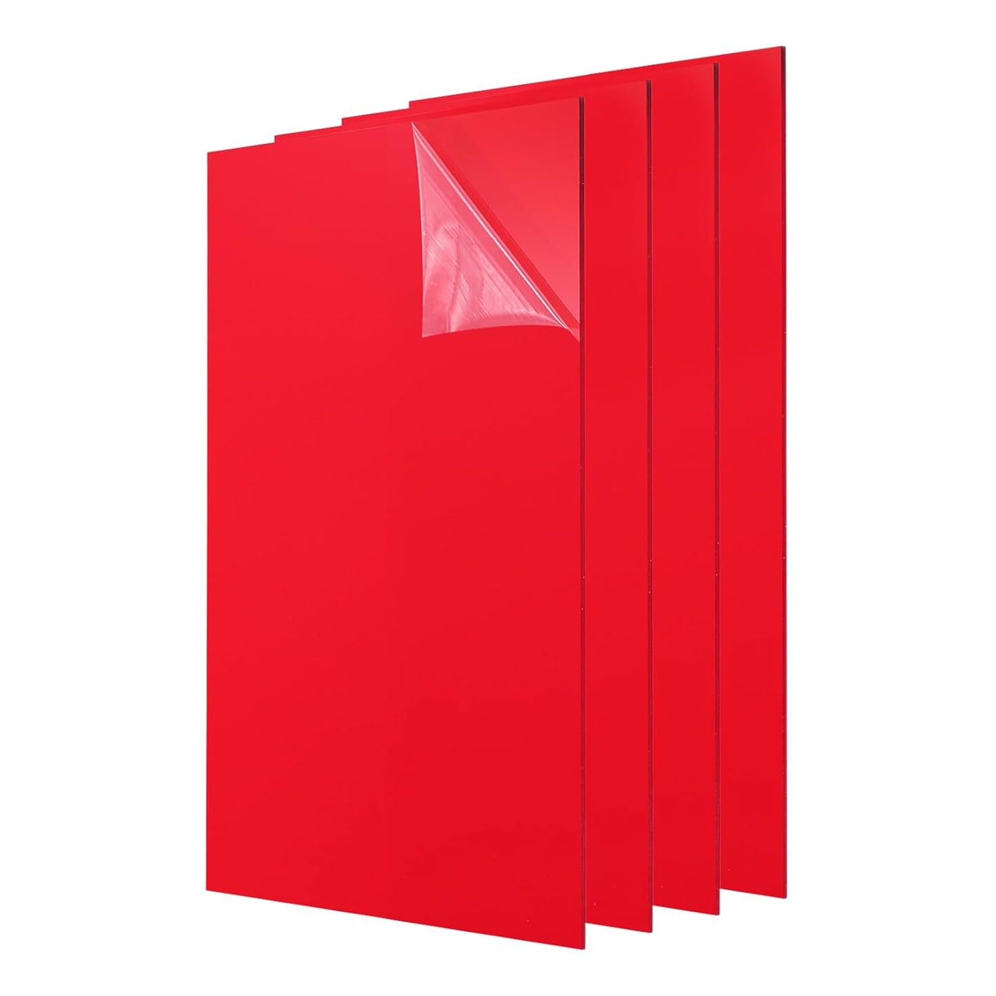 uxcell 4Pcs Acrylic Sheets 12x8 Inch Acrylic Panel 1/8 Inch-3mm Plastic Board for Picture Frames Sign Holders DIY Display Projects Craft, Red