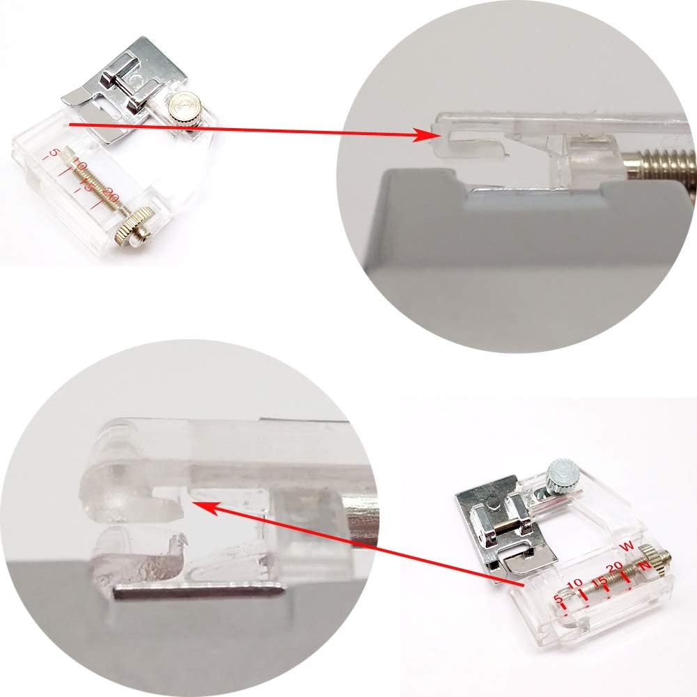 HONEYSEW Presser Foot for Will Fit Singer, Brother, Janome, Toyota, Etc Domestic Sewing Machines (Adjustable Bias Binder Foot(Taiwan))