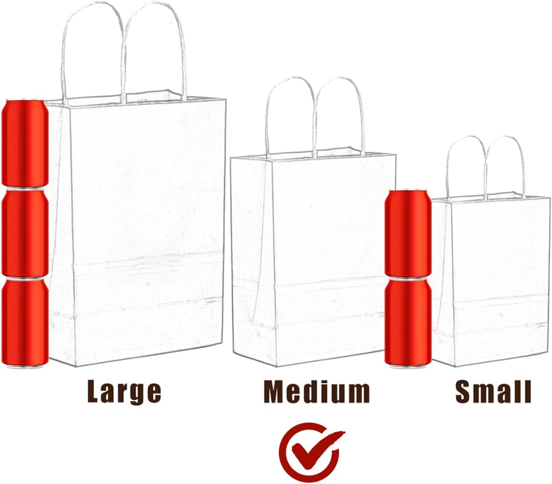 qiqee 60 pcs Kraft Bags with Handles 7.6"x4.75"x10.5" Medium Gift Paper Bag Mint Green Solid Color Bags