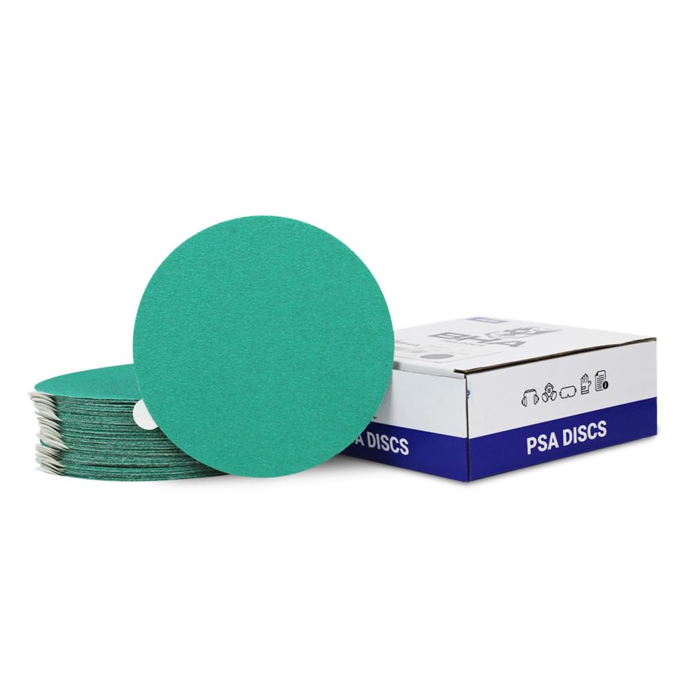 BHA 5” Green Film PSA Self Adhesive Sanding Discs - 50 Pack - Wet/Dry, Sticky Back, Premium Aluminum Oxide for Long-Lasting, Low-Dust & Load Resistant Sanding and Surface Finishing - 1500 Grits