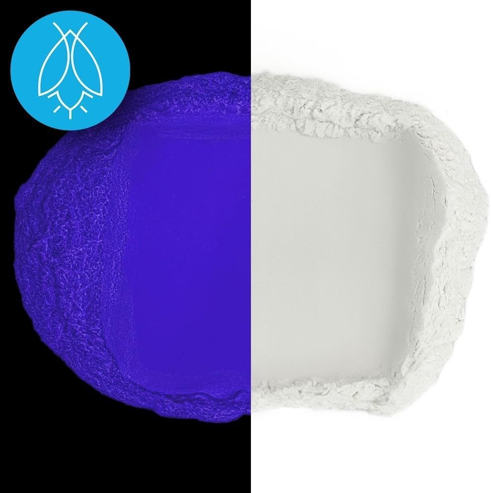 Glow in The Dark Pigment Powder - Neutral and Fluorescent Color for Art Painting, Fine Art, Nail Art Paint, and DIY Crafts - Long Lasting, 10+ Color Options - Neutral Dark Blue -(120 Grams/4 Ounces)