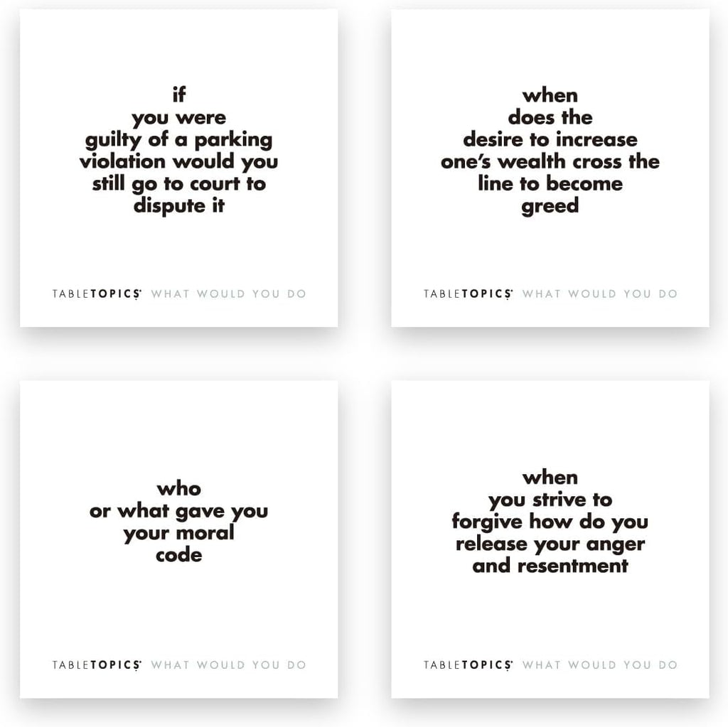 TableTopics What Would You Do Question Card Game - 135 Provocative Conversation Starter Cards for Parties with Adult Friends, Spark Lively Debates about Sticky Situations, Icebreaker Game