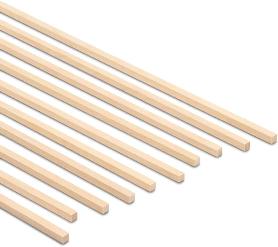 DIY Wooden Square Dowel Rod 3/16-inch x 12 Pack of 25 Hobby Wood Sticks for Crafts, Wood Trim & Architecture Model Making, by Woodpeckers