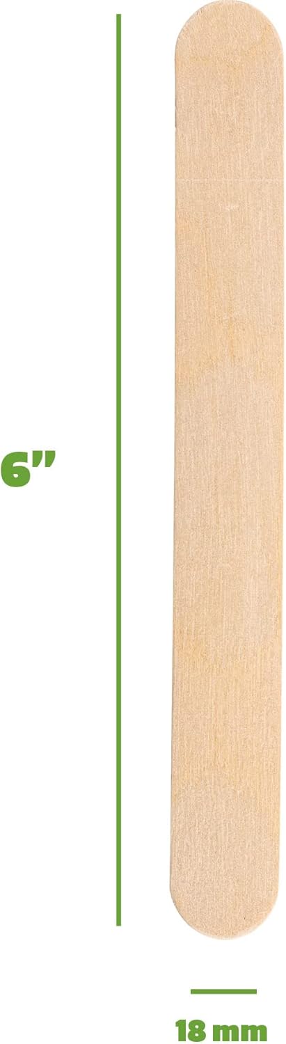 Comfy Package [Case of 6,000] Jumbo 6 Inch Wooden Multi-Purpose Popsicle Sticks, Craft Sticks for ICES, Ice Cream, Waxing, Tongue Depressor Wood Sticks