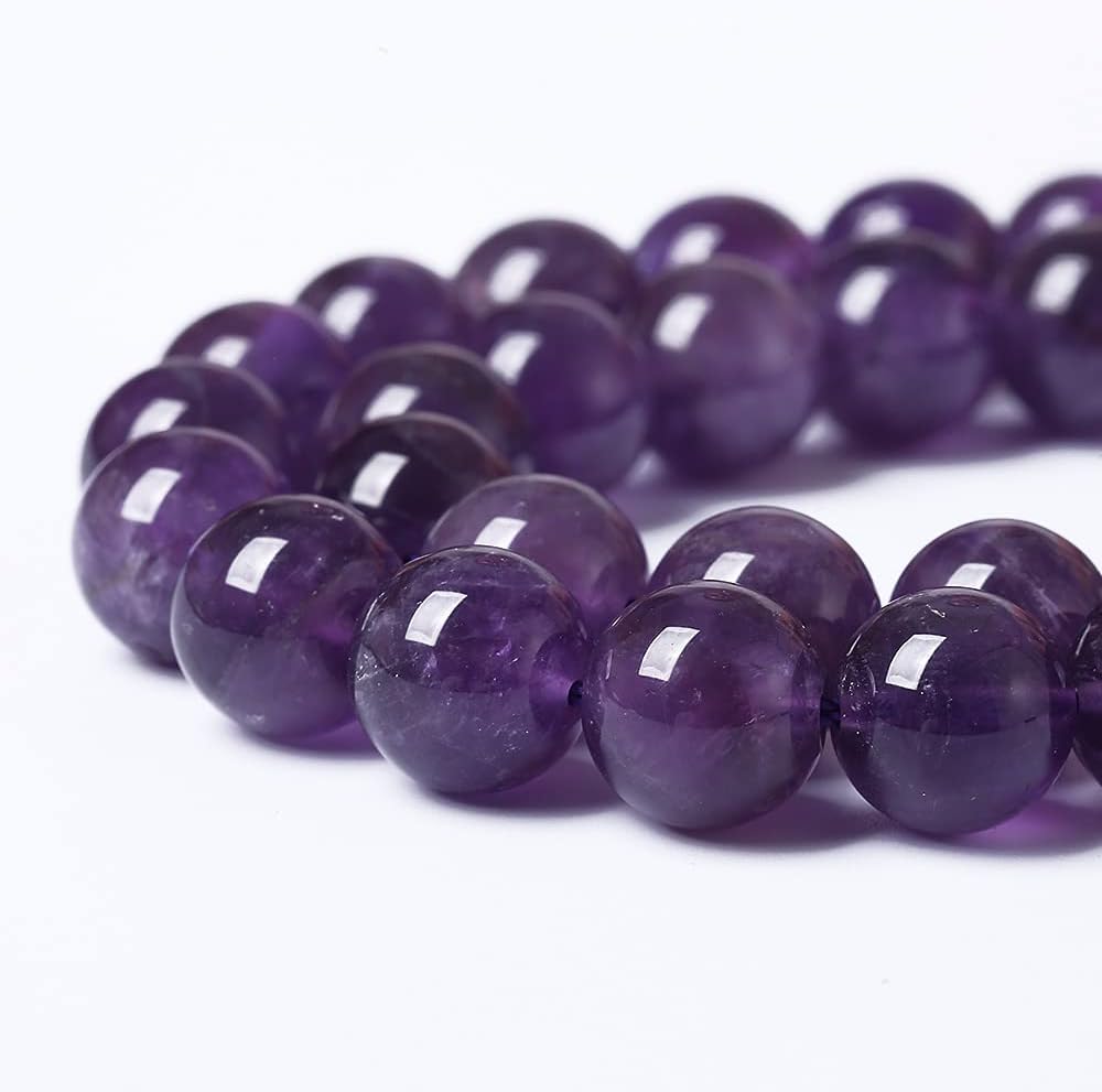 120PCS 6mm Natural Amethyst AAAAA Purple Crystal Quartz Beads Gemstones Round Stone Beads for Jewelry Making DIY Bracelet Necklace 2 Strand 32"