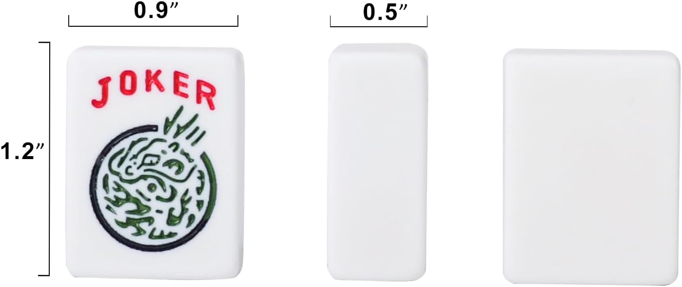 ZGME American Mahjong Set,166 White Tiles with Black Rectangular Bag and Accessories,4 All-in-One Mahjong Racks with Pushers,Complete Western Mahjong Set