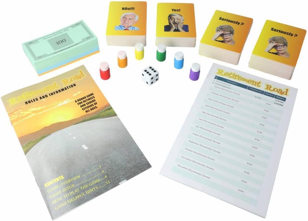 Retirement Road Board Game | Retirement Gift | Board Game for Senior Citizens | Gift for Parents or Grandparents | Board Game for Game Night | 2 to 6 Players | Play Time 45 to 90 Minutes